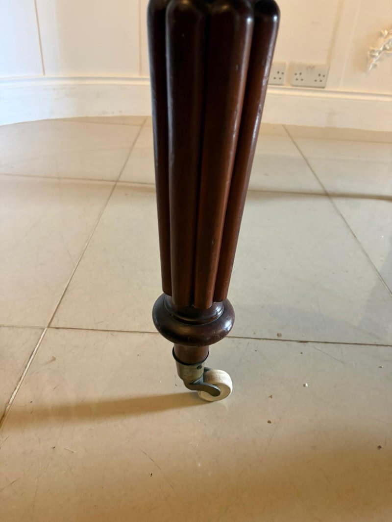 Antique Victorian Mahogany Extending Dining Table, Wind Out Oval Dining Table on Castors - Image 11